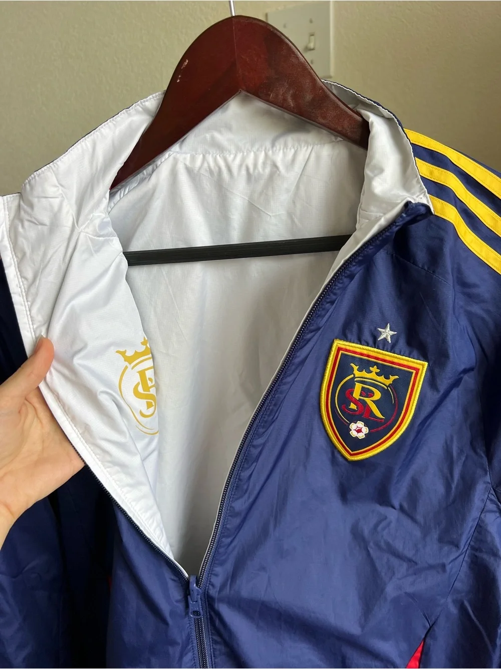 adidas Real Salt Lake Major League Soccer Jacket MLS Size S reversible